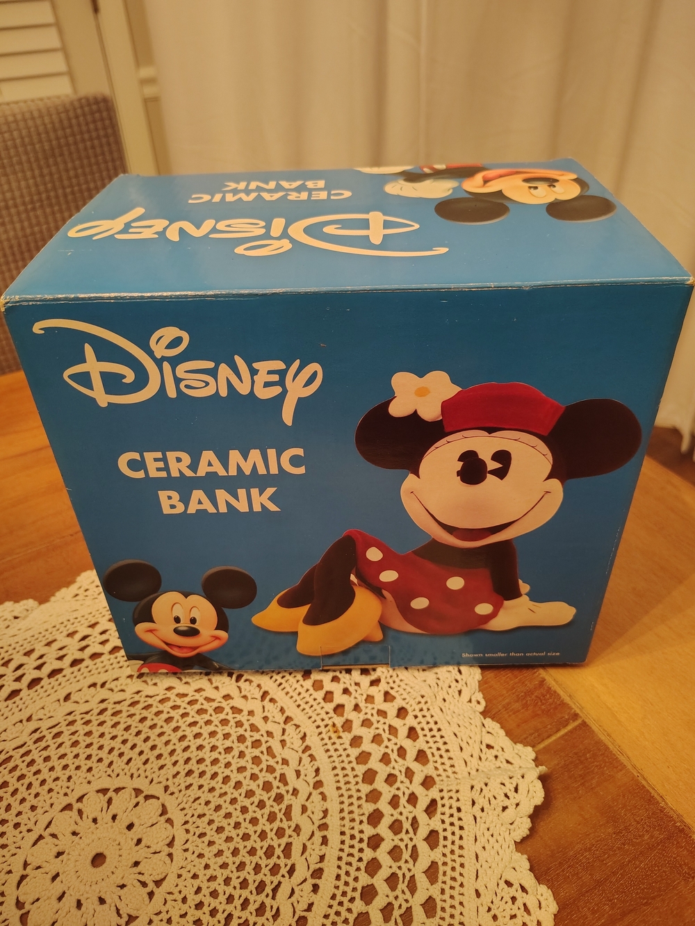 Disney Minnie Mouse Ceramic Bank - Blue Box with Red Dress